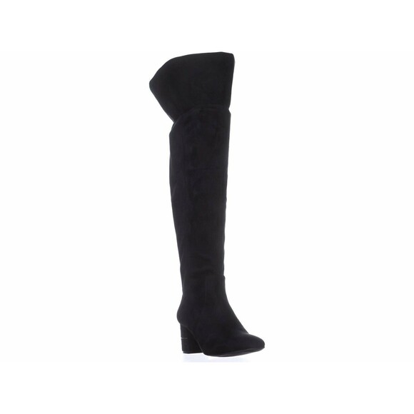 Alfani Boots Womens 6 M Black Over-the-Knee Novaa Faux Suede Square Toe - Picture 2 of 10